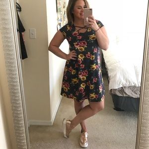 Floral sundress with criss cross detail